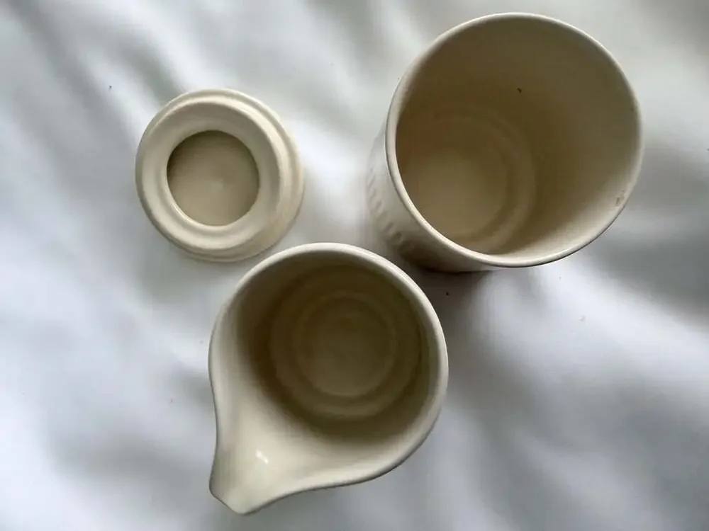 Citrine By Magenta Ribbed Ceramic Creamer And Sugar Set